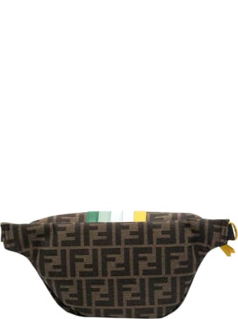 Fendi Ff Striped Belt Bag With Logo