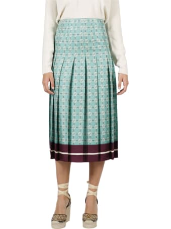 Gucci Silk Skirt With Gg Print