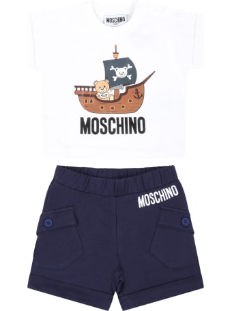 Moschino Multicolor Suit For Babyboy With Teddy Bear
