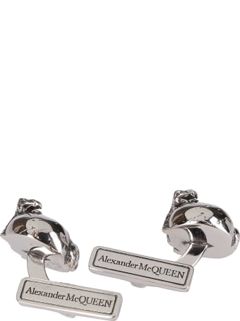 Alexander McQueen Silver-tone Metal Skull And Snake Cufflinks