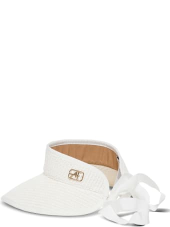 Alberta Ferretti Visor Hat With Gros-grain Ribbon