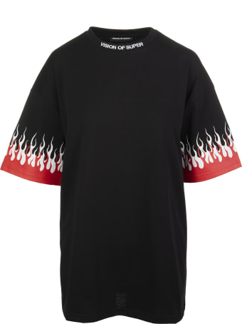 Vision of Super Black "double Flames" Man T-shirt