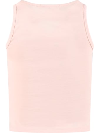 Sonia Rykiel Pink Tank Top For Girl With Logo