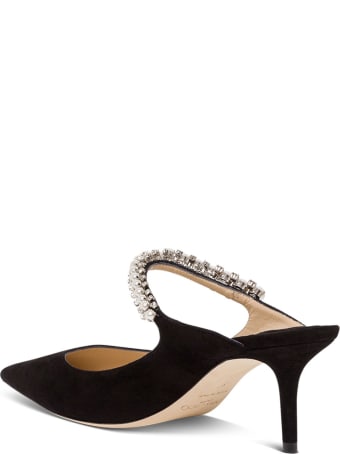 Jimmy Choo Suede Mules With Pearl And Swsrovski Detail