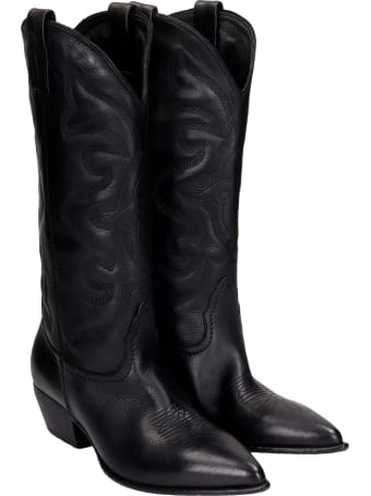 Elena Iachi Texan Boots In Black Leather