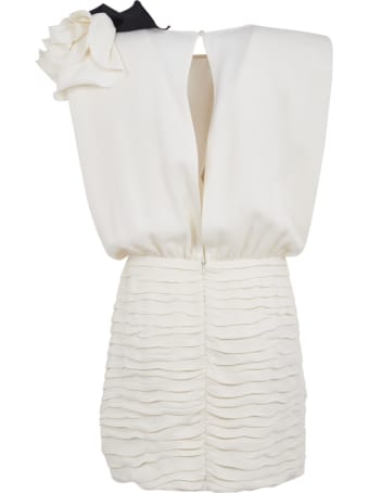 Magda Butrym Floral Applique Sleeveless Short Dress