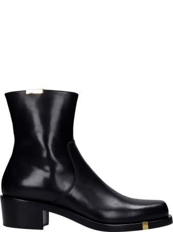 Rochas Ankle Boots In Black Leather