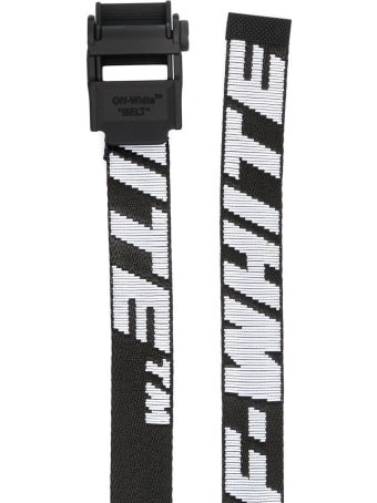 Off-White Industrial Belt In Black And White Nylon