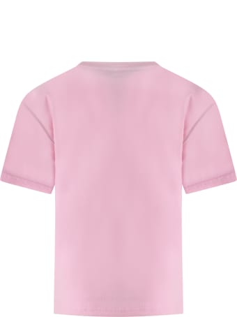 Balenciaga Pink T-shirt For Kids With Logos