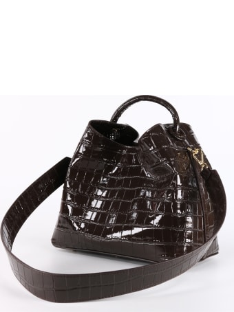 Elleme Raisin Croco Embossed Leather Burgundy