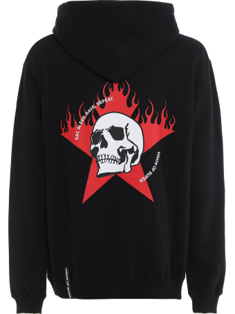 Vision of Super Hoodie White Skull And Red Star