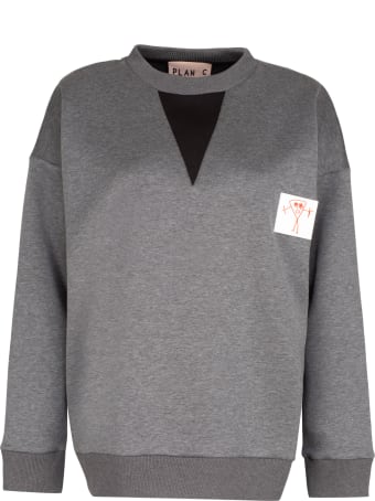 Plan C Printed Crew-neck Sweatshirt