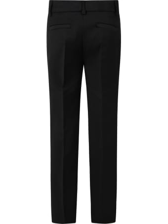 Paul Smith Junior Black Pants For Boy With Satin Details