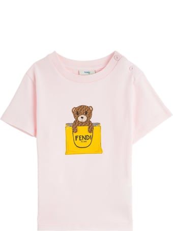 Fendi Jersey T-shirt With Ff Bear Print