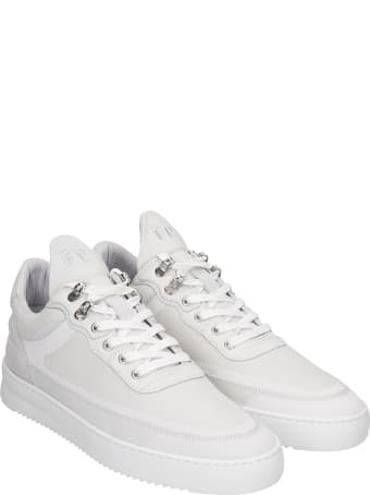 Filling Pieces Low Top Ripple Sneakers In White Leather And Fabric