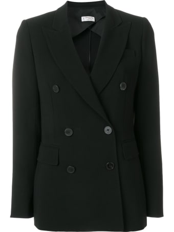 Alberto Biani Double-breasted Black Cady Blazer