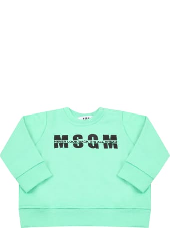 MSGM Mint Green Tracksuit For Babykids With Logo