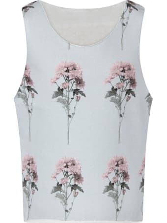 Caroline Bosmans Light Blue Tank For Girl Top With Flowers