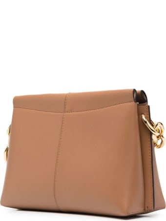 Wandler Carly Handbag In Brown Leather With Logo