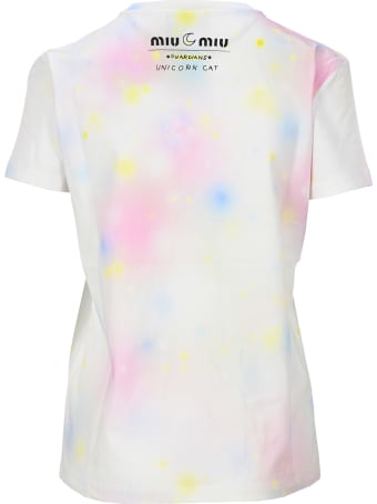 Miu Miu Unicorn Cat Print T-shirt