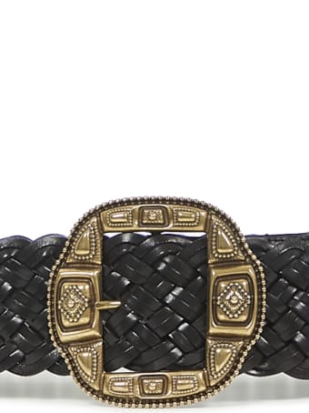 Etro Asta Intreccio Leather Belt