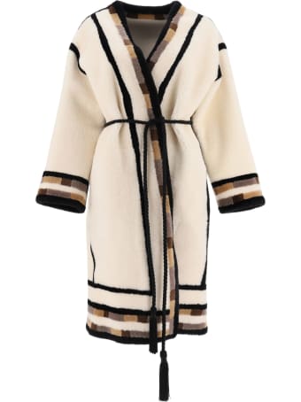 Blancha Reversible Shearling Coat With Inserts