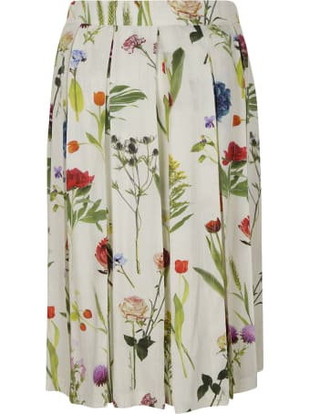 Moschino Floral Print Pleated Skirt
