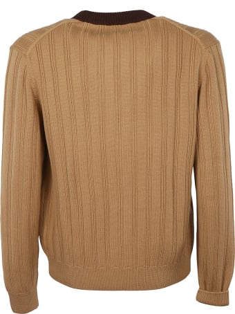 Gucci Ribbed Knit V-neck Cardigan