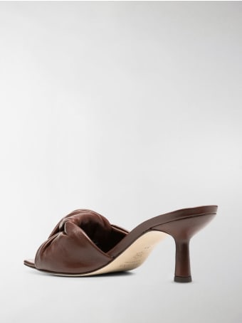 BY FAR "lana" Brown Leather Mules