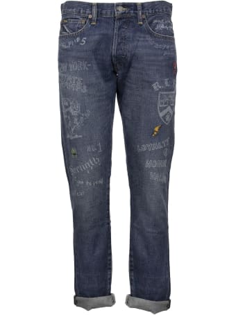 Ralph Lauren Denim Jeans With Lettering And Patches