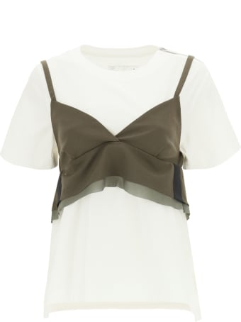 Sacai T-shirt With Wool Blend Top