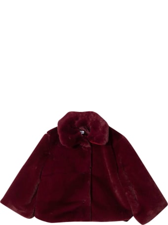 Piccola Ludo Burgundy Fur Jacket