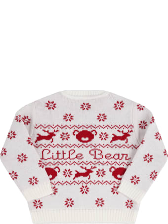 Little Bear White Sweater For Babykids