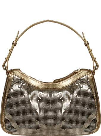 BY FAR Sydney Gold Metal Mesh Bag