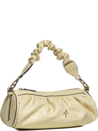 MANU Atelier Ruched Cylinder Leather Bag