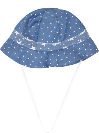 Blumarine Denim Sun Hat For Babygirl With Stars