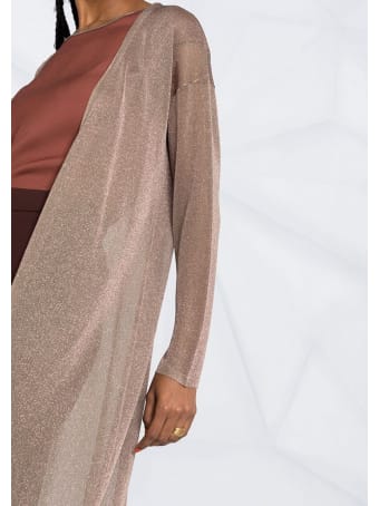 Fabiana Filippi Yarn Cardigan In Beige Lurex