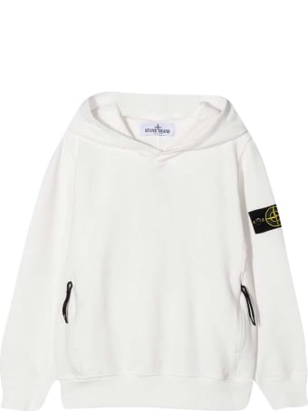 Stone Island Junior White Sweatshirt