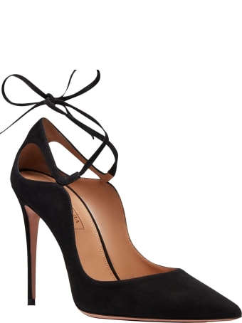 Aquazzura Black Suede Aria Pump 105
