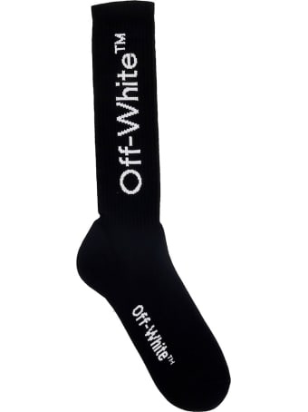 Off-White Diag Socks In Black Cotton