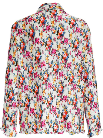 MSGM Pleated Shirt With Floral Print