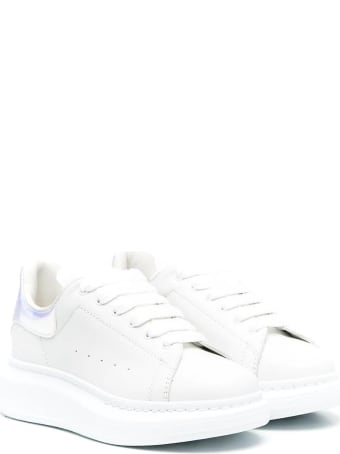 Alexander McQueen Unisex Kid White Oversize Sneakers With Iridescent Spoiler