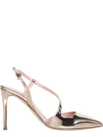 Ninalilou Mirror Plated Gold Leather Pumps