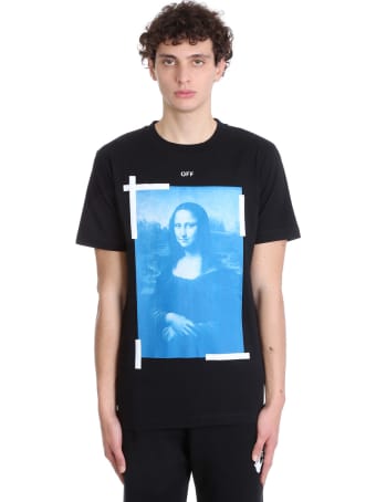 Off-White Blu Monalisa T-shirt In Black Cotton
