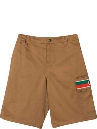 Gucci Shorts With Web Decoration