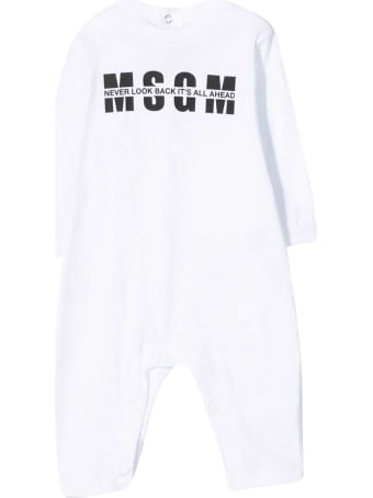 MSGM White Romper With Black Print