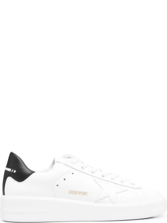 Golden Goose Woman White And Black Purestar Sneakers