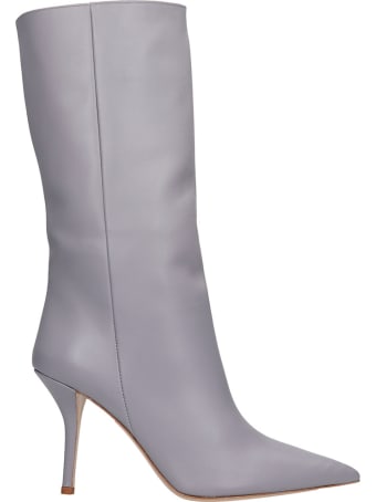 Gia X Pernille Teisbaek High Heels Boots In Grey Leather
