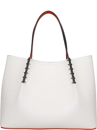 Christian Louboutin Cabarock Tote In White Leather