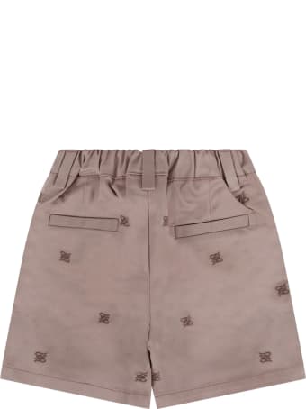 Fendi Beige Short With Double Ff For Babyboy